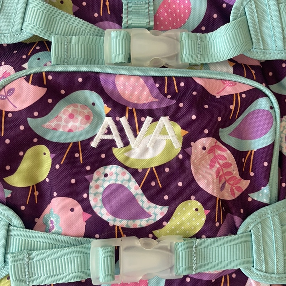 Pottery Barn back pack with name AVA embroidered.  Never used. - Picture 3 of 9